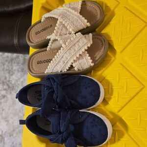 OshKosh B'gosh Cream Sandals and Navy Sneakers